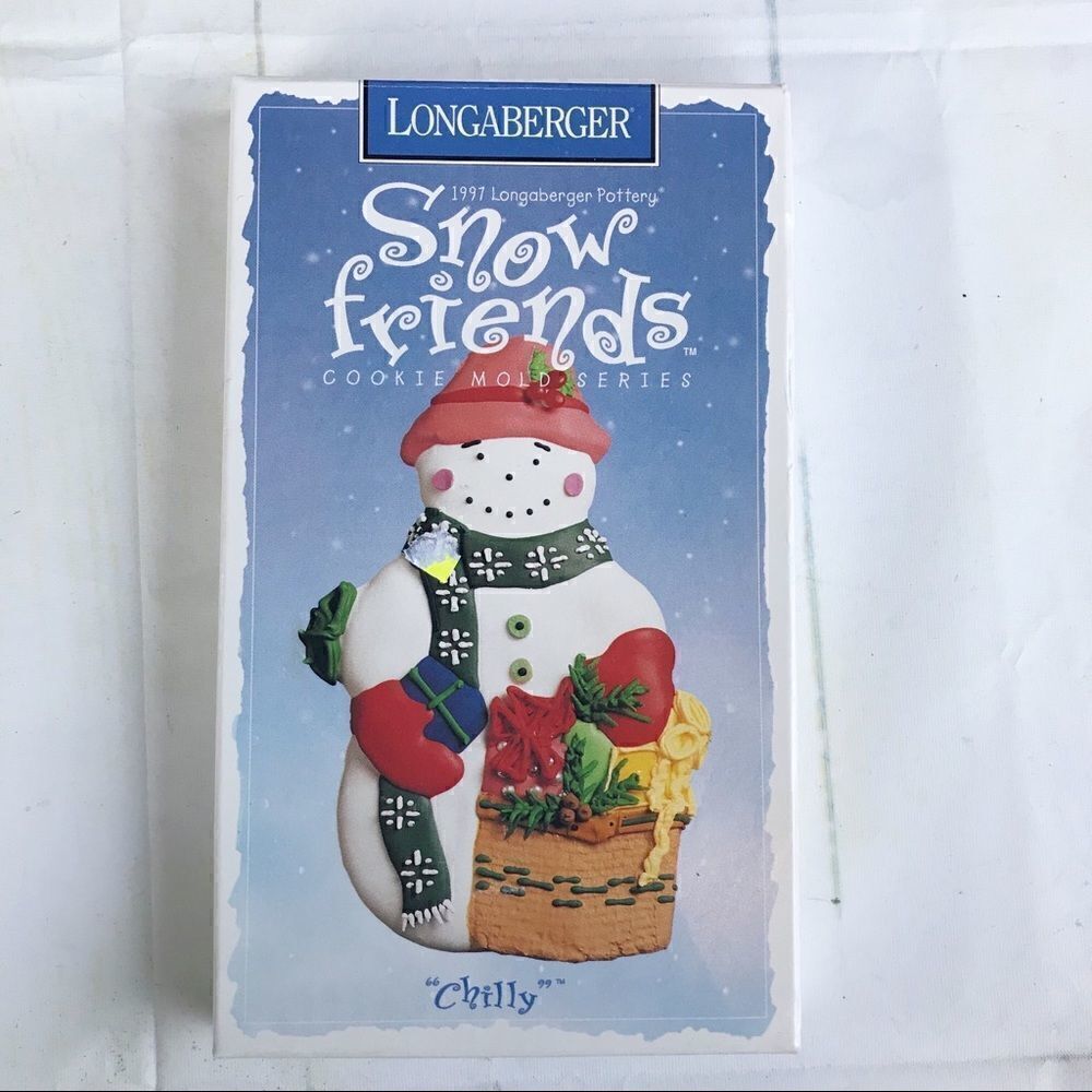 LONGABERGER Pottery Cookie Mold 97 Snowman Chilly